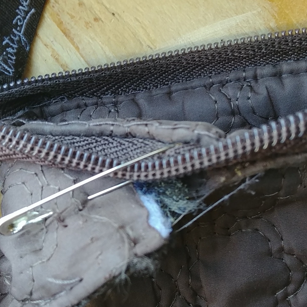 Retired style Thirty One dark brown crossbody hand bag, decent shape except for